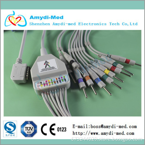 10 Lead EKG Cable With Leadwires, Kanz PC-109 ekg cable